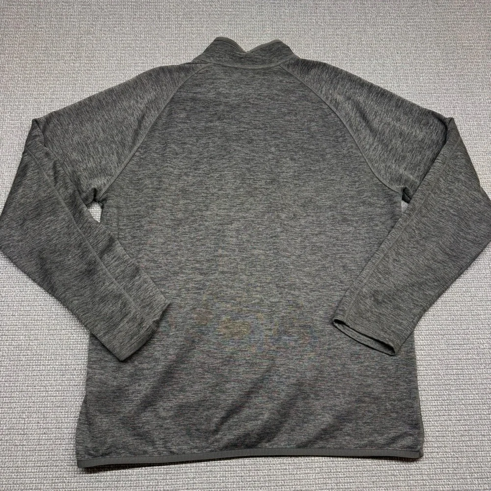 The North Face Mens Gray Heather Quarter Zip Fleece Pullover Jacket Large 9471